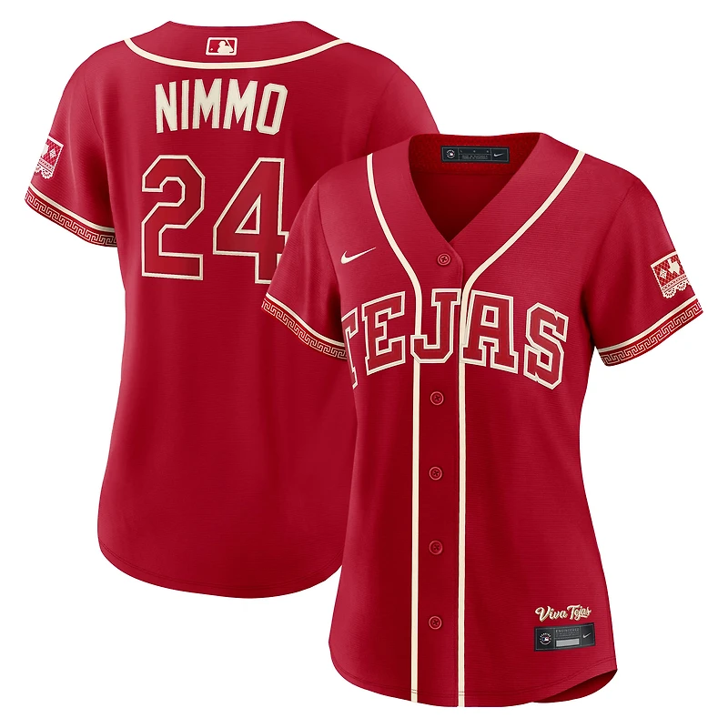 Women's Nike Brandon Nimmo Red Texas Rangers 2026 City Connect Stadium Jersey