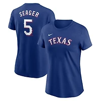 Women's Nike Corey Seager Royal Texas Rangers Cooperstown Collection Fuse Name & Number T-Shirt