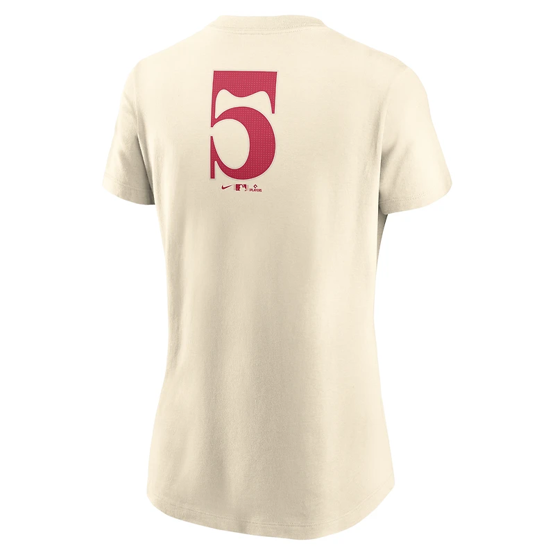 T-shirt Nike crème Texas Rangers City Connect Fuse pour femme avec nom et numéro