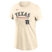 Women's Nike Cream Texas Rangers City Connect Wordmark T-Shirt