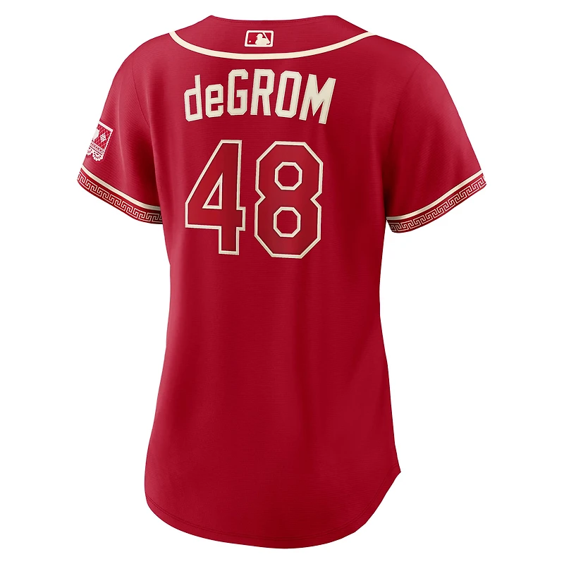 Women's Nike Jacob deGrom Red Texas Rangers 2026 City Connect Stadium Jersey