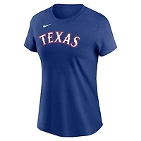 Women's Nike Jacob deGrom Royal Texas Rangers 2023 Name & Number T-Shirt