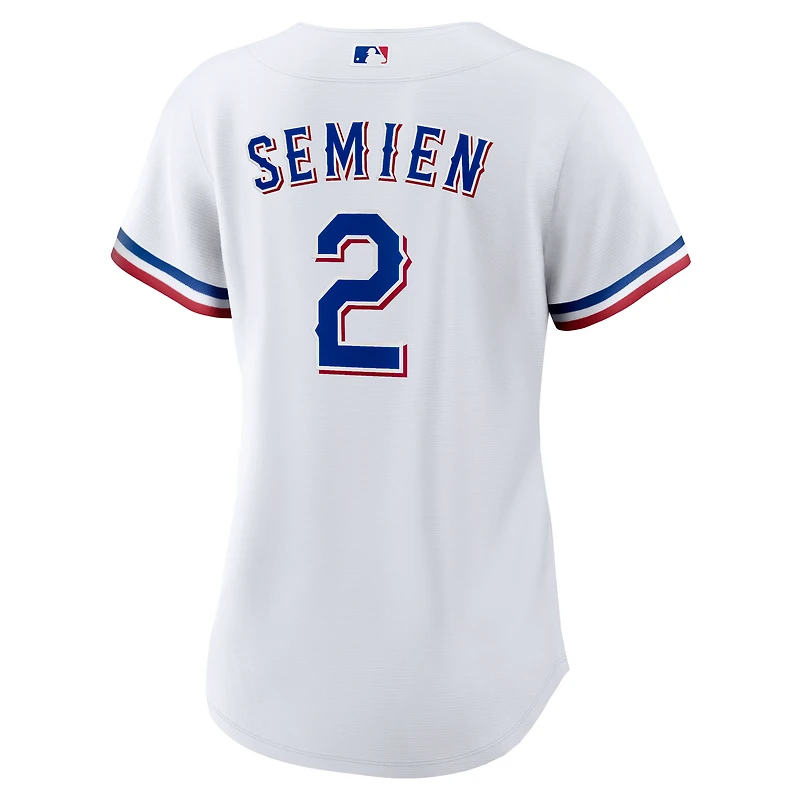 Maillot réplique domicile Nike Marcus Semien blanc des Texas Rangers pour femme