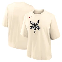 Women's Nike Natural Texas Rangers City Connect Logo Boxy T-Shirt