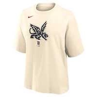 Women's Nike Natural Texas Rangers City Connect Logo Boxy T-Shirt