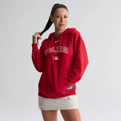 Women's Nike Red Texas Rangers Authentic Collection City Connect Therma Hoodie