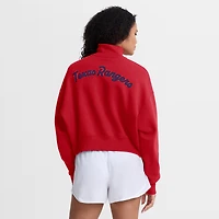Women's Nike Red Texas Rangers Primetime Phoenix Fleece Half-Zip Sweatshirt