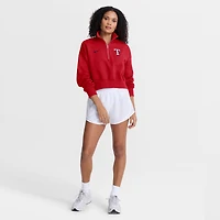 Sweat-shirt à demi-zip en polaire Nike rouge Texas Rangers Primetime Phoenix pour femme