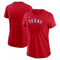Women's Nike Red Texas Rangers Wordmark T-Shirt