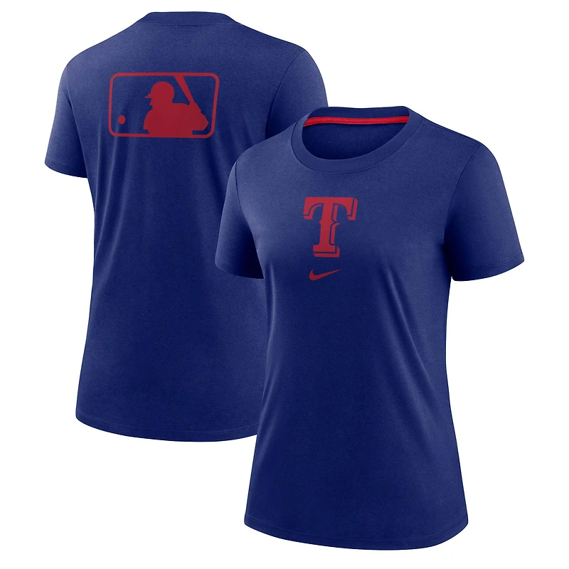 T-shirt Nike Royal Texas Rangers Authentic Collection Early Work Tri-Blend pour femme