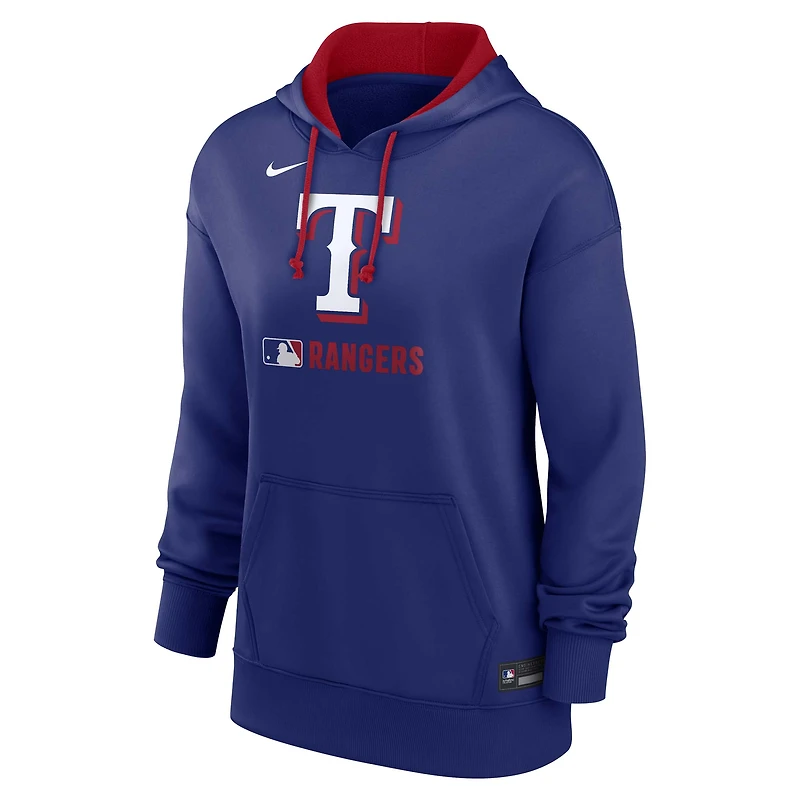 Sweat à capuche Nike Royal Texas Rangers Authentic Collection Therma pour femme