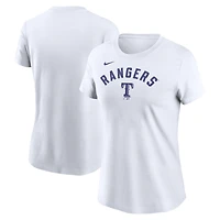 Women's Nike White Texas Rangers Team Arch T-Shirt