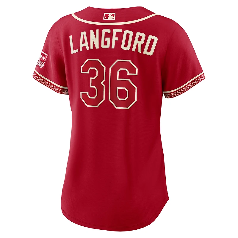 Women's Nike Wyatt Langford Red Texas Rangers 2026 City Connect Stadium Jersey