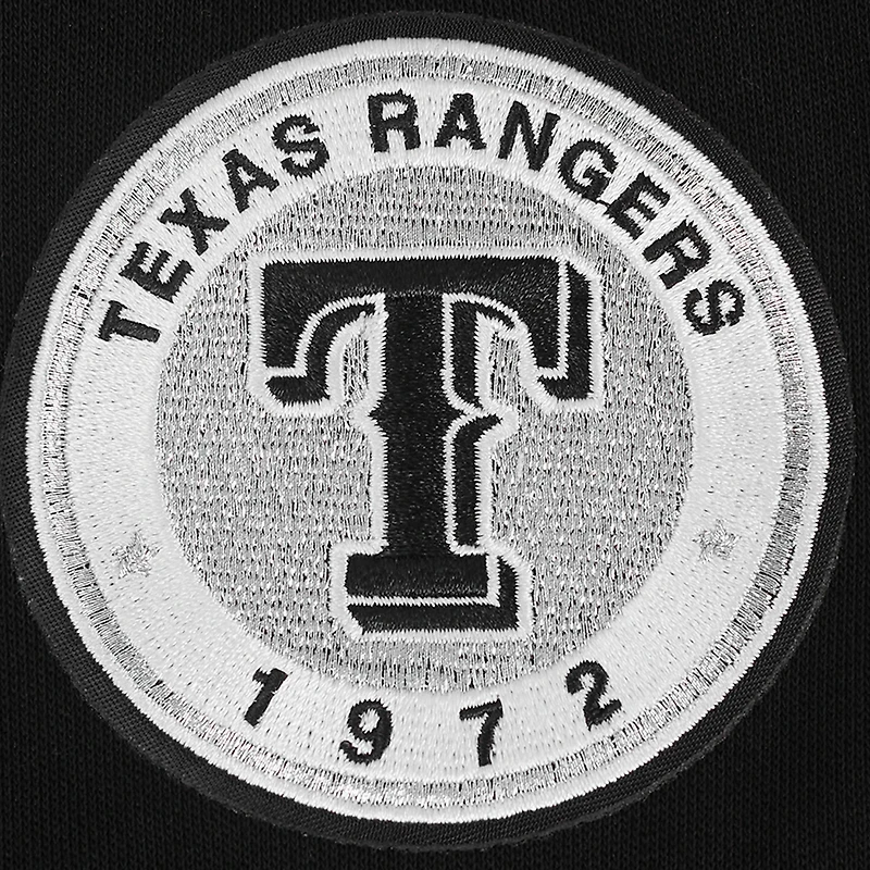 Women's Pro Standard Black Texas Rangers Pearl Cropped Pullover Sweatshirt