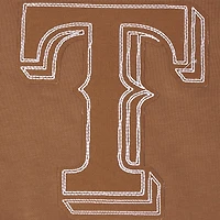 Women's Pro Standard Brown Texas Rangers Paint The City Pullover Cropped Sweatshirt
