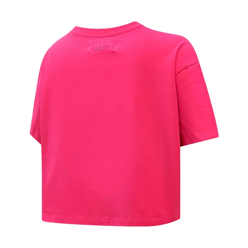 Women's Pro Standard Pink Texas Rangers Triple Boxy Cropped T-Shirt