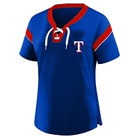 Women's Profile Royal Texas Rangers Plus Lace-Up T-Shirt