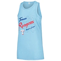 Women's Soft as a Grape Light Blue Texas Rangers Gauze High Neck Tank Top
