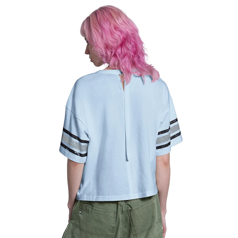 Women's Starter Light Blue Texas Rangers Cropped Hurry Up Offense T-Shirt