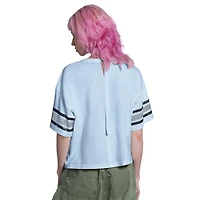 Women's Starter  Light Blue Texas Rangers Cropped Hurry Up Offense T-Shirt
