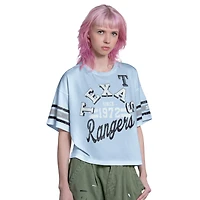 Women's Starter  Light Blue Texas Rangers Cropped Hurry Up Offense T-Shirt