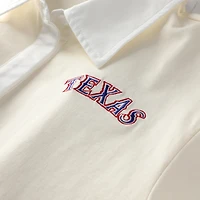 Women's Terez  Cream Texas Rangers Colorblock Rugby Polo