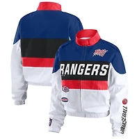 Veste zippée intégrale WEAR by Erin Andrews bleu marine/blanc pour femme des Texas Rangers Racing