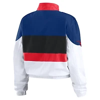 Veste zippée intégrale WEAR by Erin Andrews bleu marine/blanc pour femme des Texas Rangers Racing