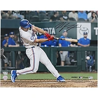 Wyatt Langford Texas Rangers Autographed 16" x 20" Debut Hitting Photograph