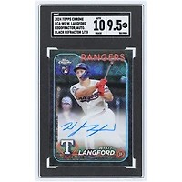 Wyatt Langford Texas Rangers Autographed 2024 Topps Chrome Logofractor Black Refractor #RCA-WL #1/10 SGC Authenticated 9.5/10 Rookie Card