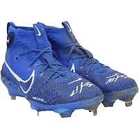 Crampons Nike bleus portés en match et autographiés par Wyatt Langford (Texas Rangers) lors de la saison 2025 de la MLB
