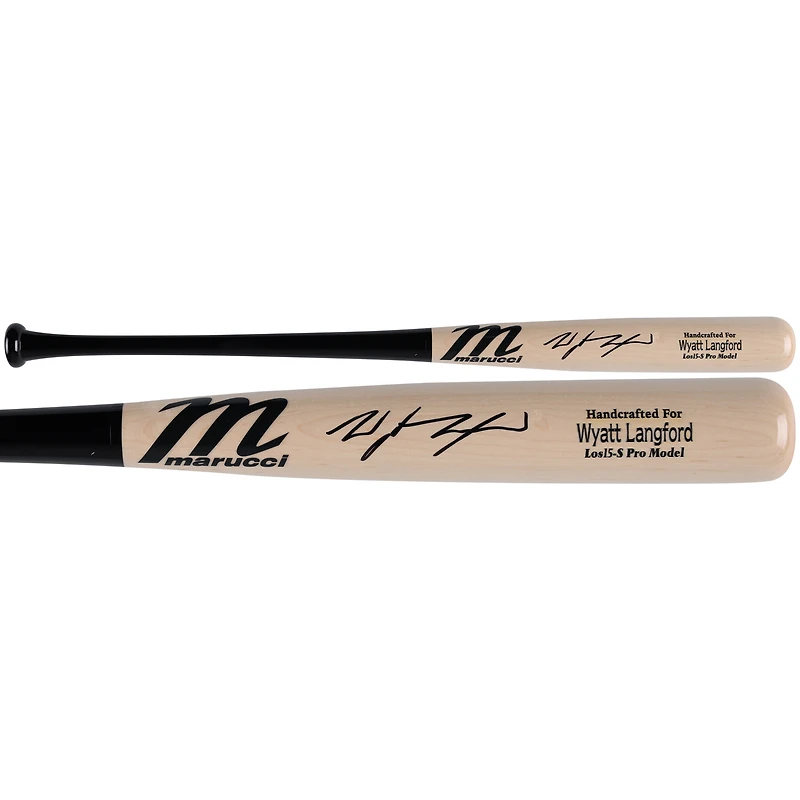 Wyatt Langford Texas Rangers Autographed Marucci Pro Model Bat 