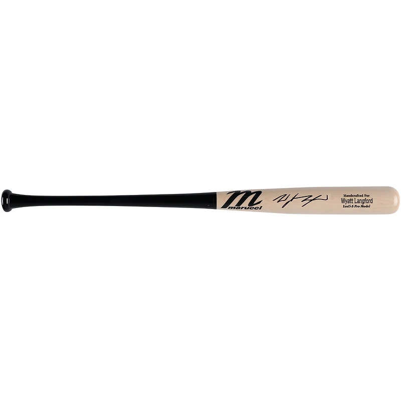 Wyatt Langford Texas Rangers Autographed Marucci Pro Model Bat