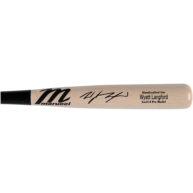 Wyatt Langford Texas Rangers Autographed Marucci Pro Model Bat 