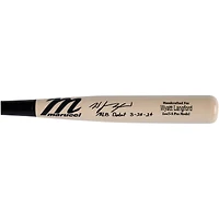 Wyatt Langford Texas Rangers Autographed Marucci Pro Model Bat with "MLB Debut 3-28-24" Inscription