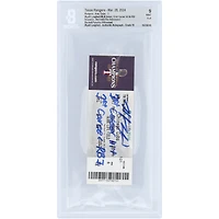 Wyatt Langford Texas Rangers Autographed MLB Debut Beckett Fanatics Witnessed Authenticated /10 Ticket from March 28