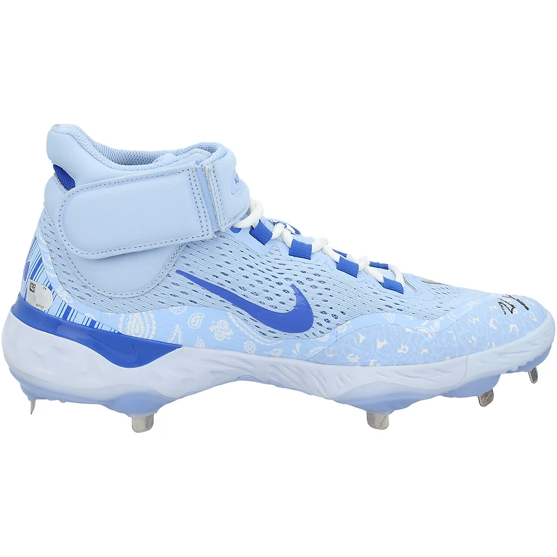 Wyatt Langford Texas Rangers Autographed Player-Issued Blue Nike Cleats from the 2025 MLB Season