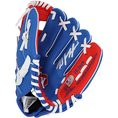 Wyatt Langford Texas Rangers Autographed Rawlings 10" Collectible Team Logo Glove