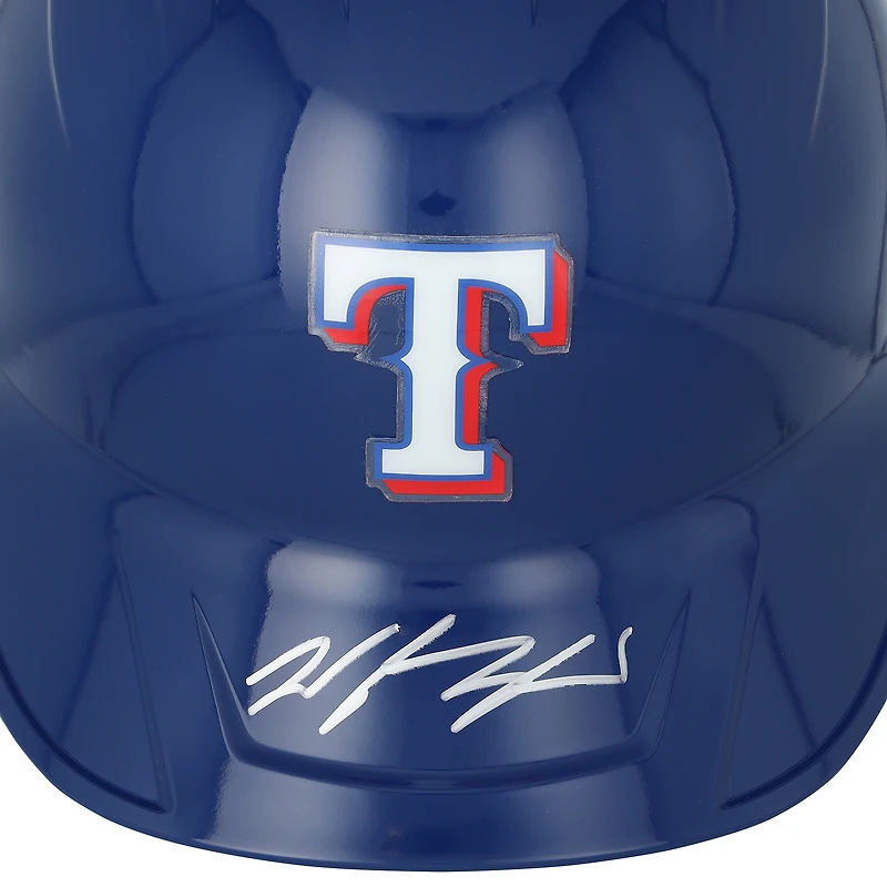 Casque de frappeur réplique autographié de Wyatt Langford, Texas Rangers