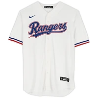 Maillot réplique Nike blanc autographié par Wyatt Langford des Texas Rangers