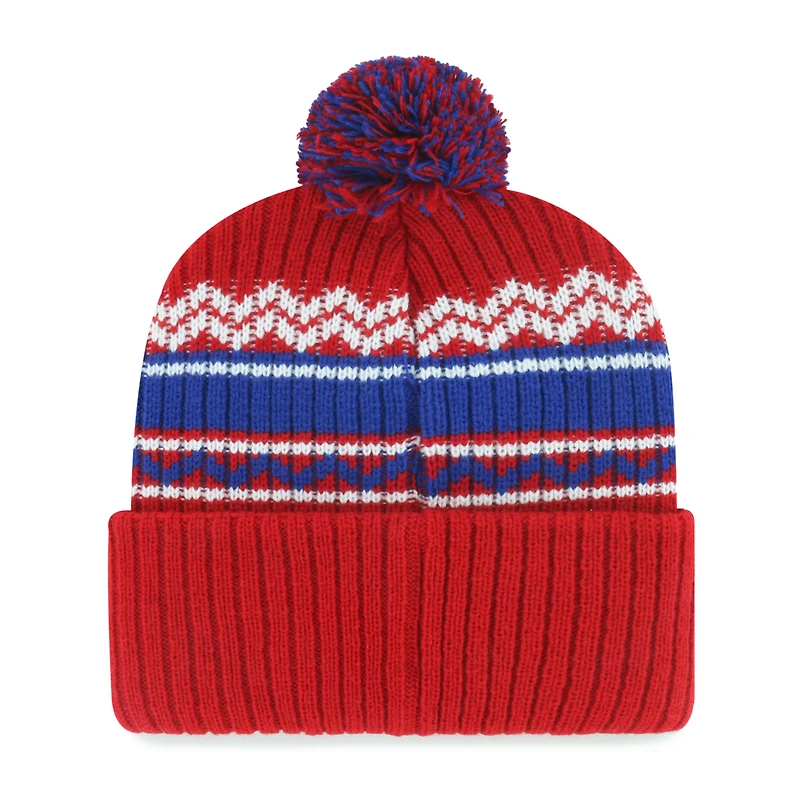 Bonnet en tricot à revers Polar Vortex rouge Texas Rangers '47 pour jeune avec pompon