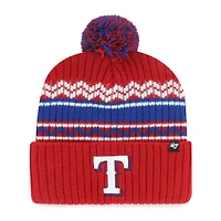 Youth '47  Red Texas Rangers Polar Vortex Cuffed Knit Hat with Pom