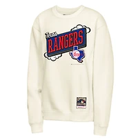 Youth Mitchell & Ness Natural Texas Rangers Retro Billboard Sweatshirt