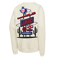 Sweat-shirt rétro Mitchell & Ness pour enfant, motif Texas Rangers, couleur naturelle.