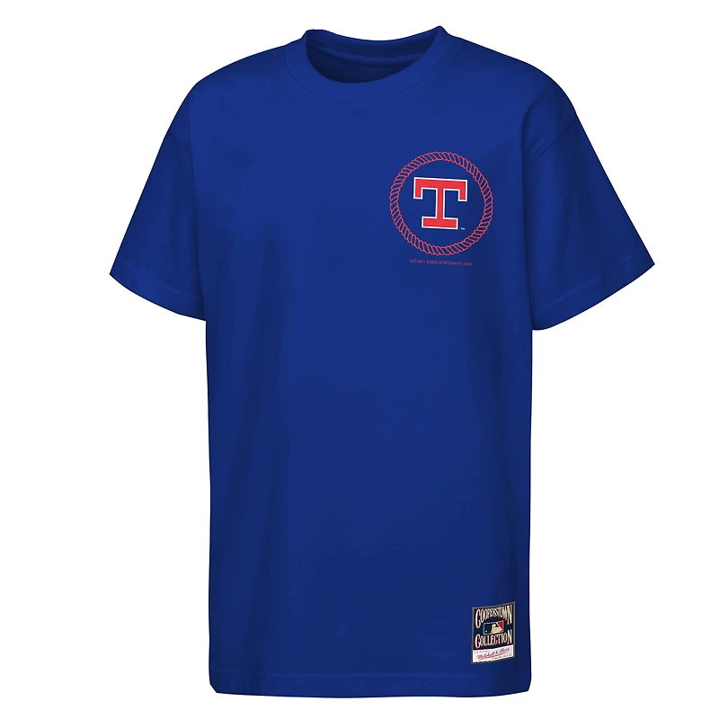 T-shirt Mitchell & Ness Royal Texas Rangers Cooperstown Rodeo Rope pour enfant