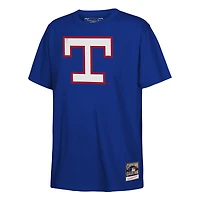 Youth Mitchell & Ness  Royal Texas Rangers Retro Logo T-Shirt