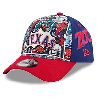 Casquette ajustable New Era 9FORTY Texas Rangers 2025 MLB Players' Weekend Royal/Red pour jeunes