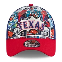 Casquette ajustable New Era 9FORTY Texas Rangers 2025 MLB Players' Weekend Royal/Red pour jeunes
