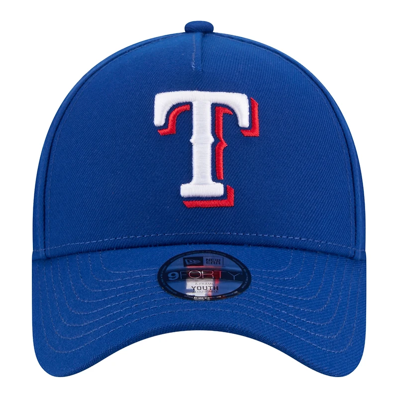 Casquette ajustable New Era Royal Texas Rangers 9FORTY pour jeunes