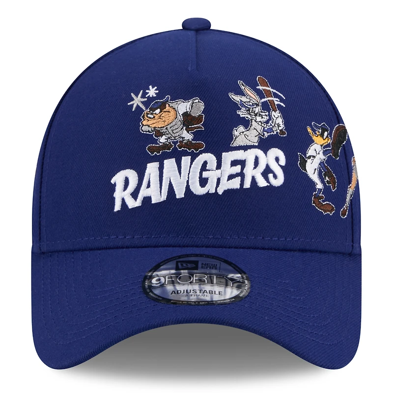 Casquette ajustable New Era Royal Texas Rangers Looney Tunes A-Frame 9FORTY pour jeunes